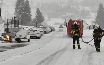 Brand klein – brennende Gasflasche